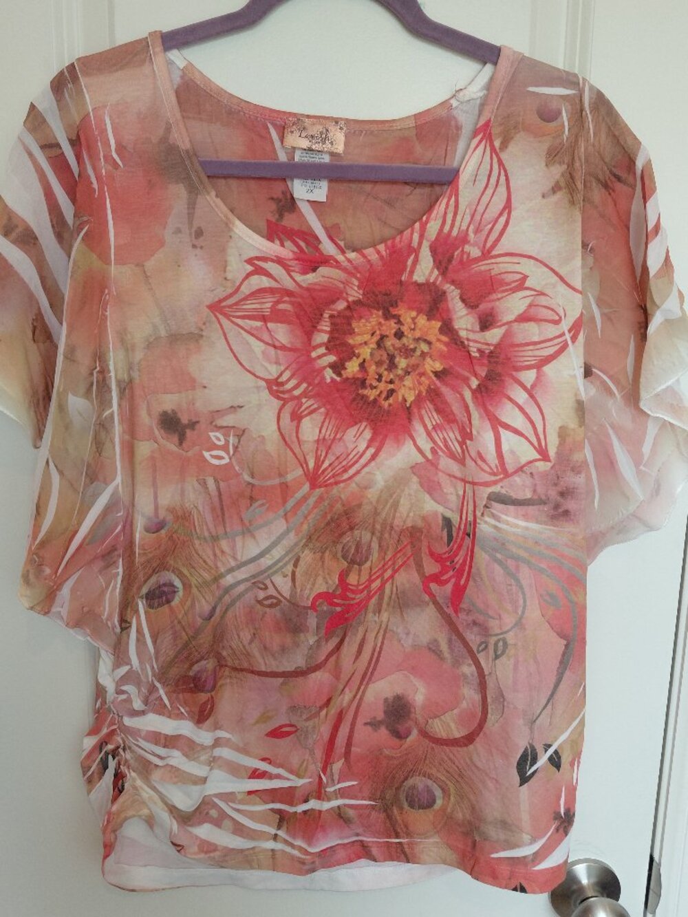Pink Floral Graphic Blouse